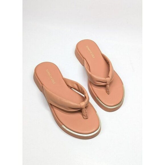 Kenneth Cole Women's Athens Platform Thong in Peach Leather Size 6 (MSRP $89) - Picture 4 of 11